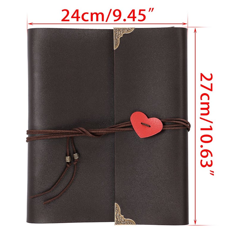 OwnMy DIY Photo Album Scrapbook PU Leather Adventure Photo Book with Corner Stickers Gifted Box - Perfect Baby Memory Book Birthday Wedding Anniversary Christmas Gift (Brown) - Image 3